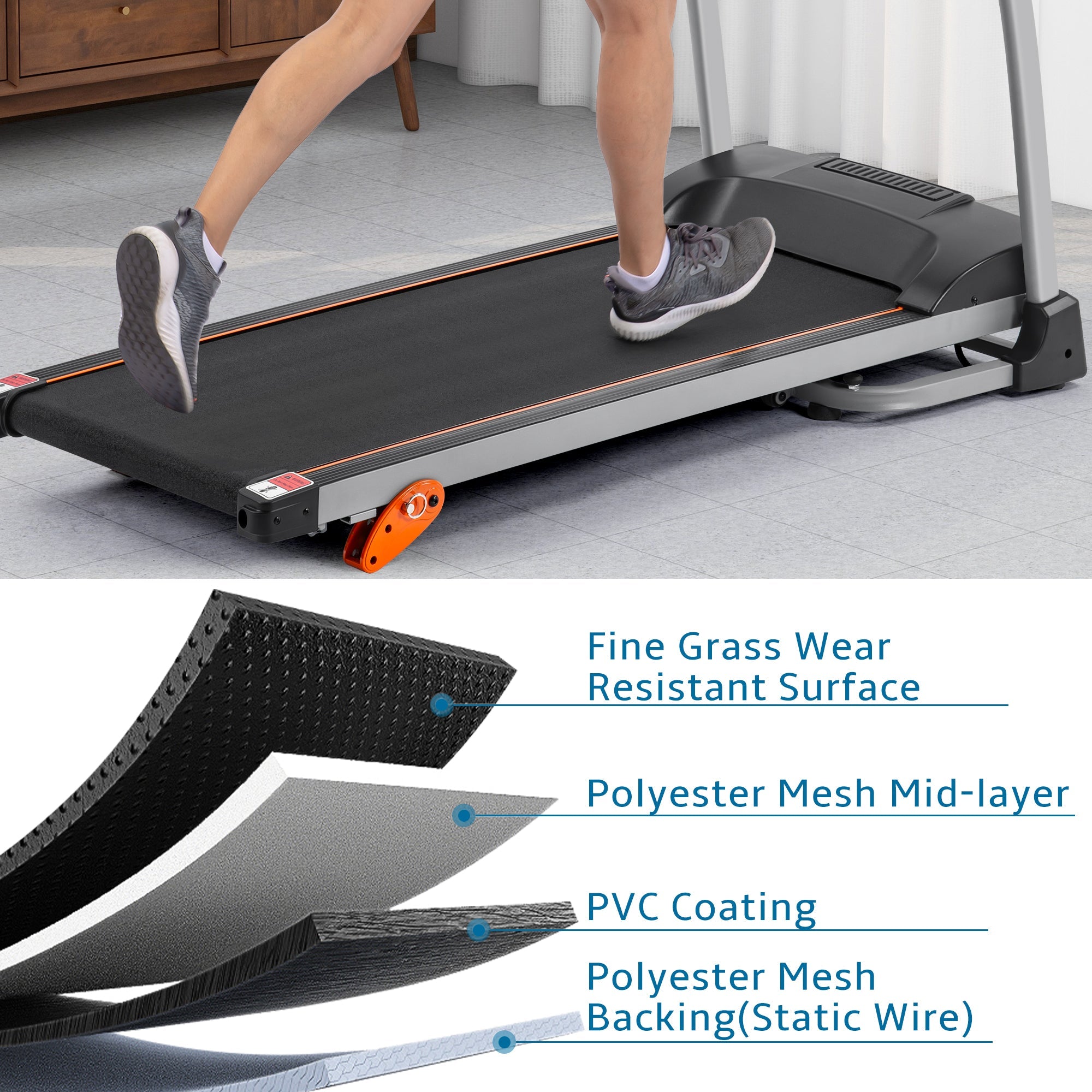 Treadmills for Home,Foldable Treadmill with Incline, 300LBS Capacity Motorized Treadmills for Running Walking Exercise,2.5HP Quiet Treadmill Machine for Home with Heart Rate Sensors & Speaker