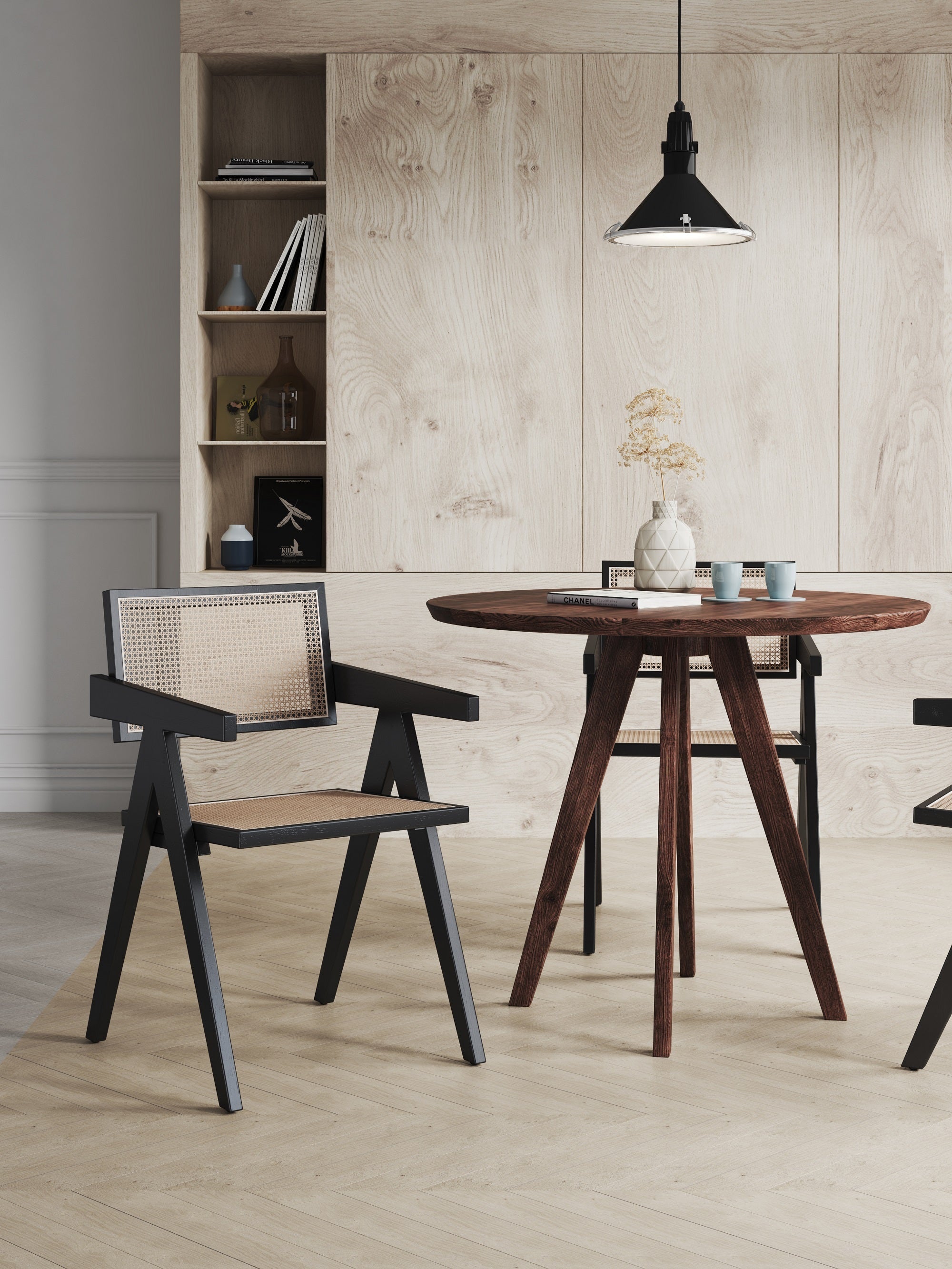 Armchair in Black and Natural