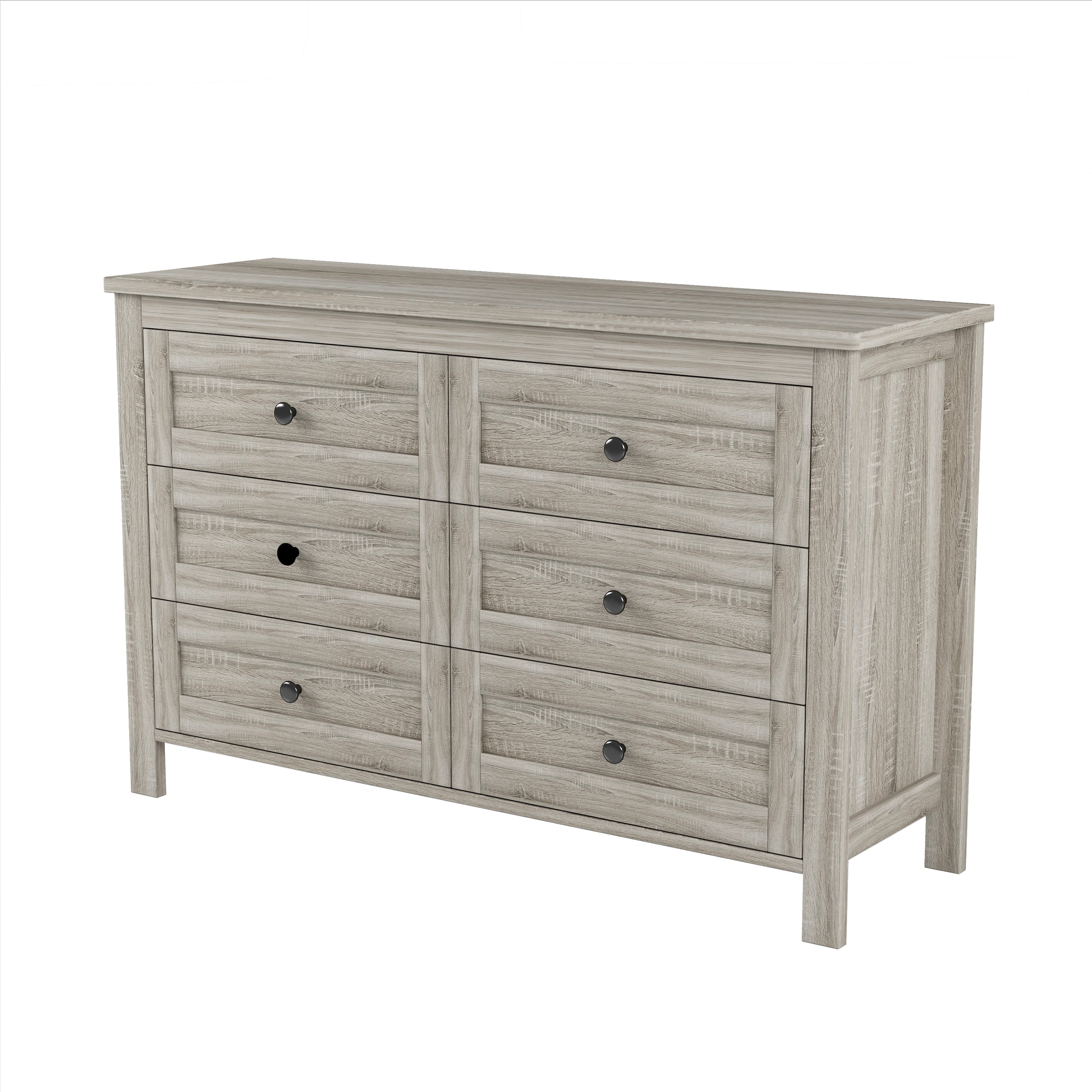 3-Pieces Bedroom Sets Queen Size Farmhouse Platform Bed with Double Sliding Door Storage Headboard and Charging Station, Storage Nightstand and Dresser, Antique Gray(Old SKU HL000092AAG)