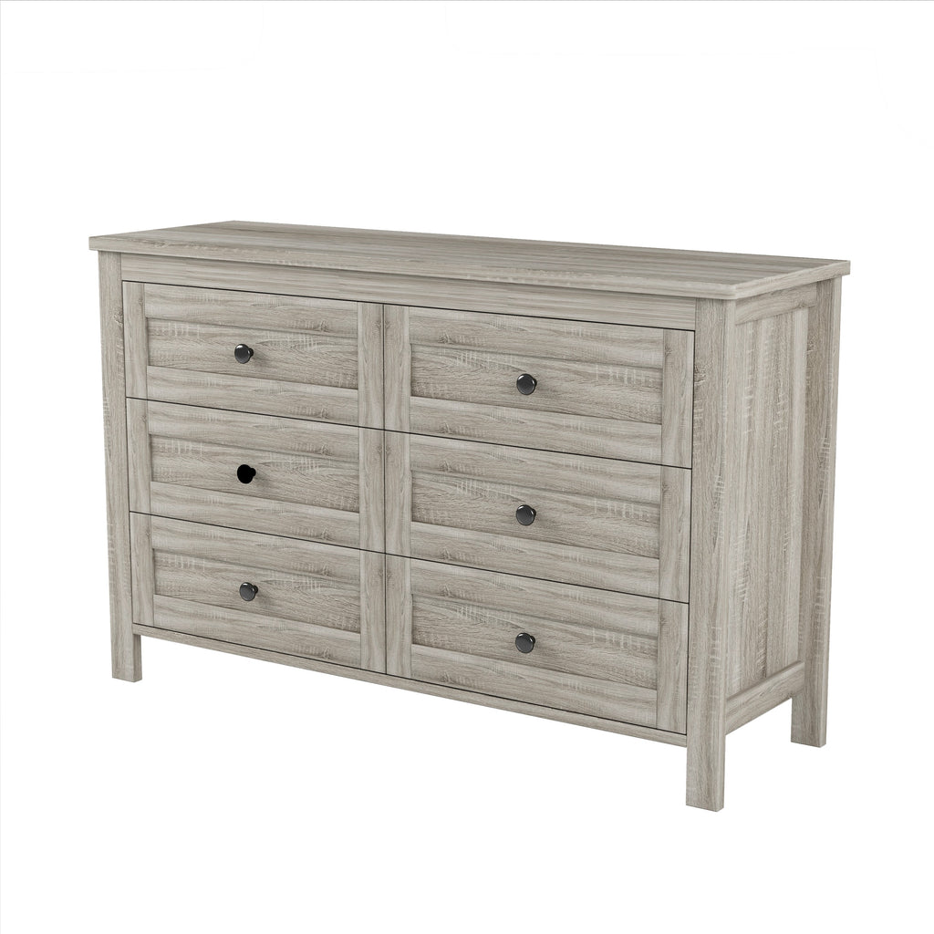 3-Pieces Bedroom Sets Full Size Farmhouse Platform Bed with Double Sliding Door Storage Headboard and Charging Station, Storage Nightstand and Dresser, Antique Gray(Old SKU HL000091AAG)