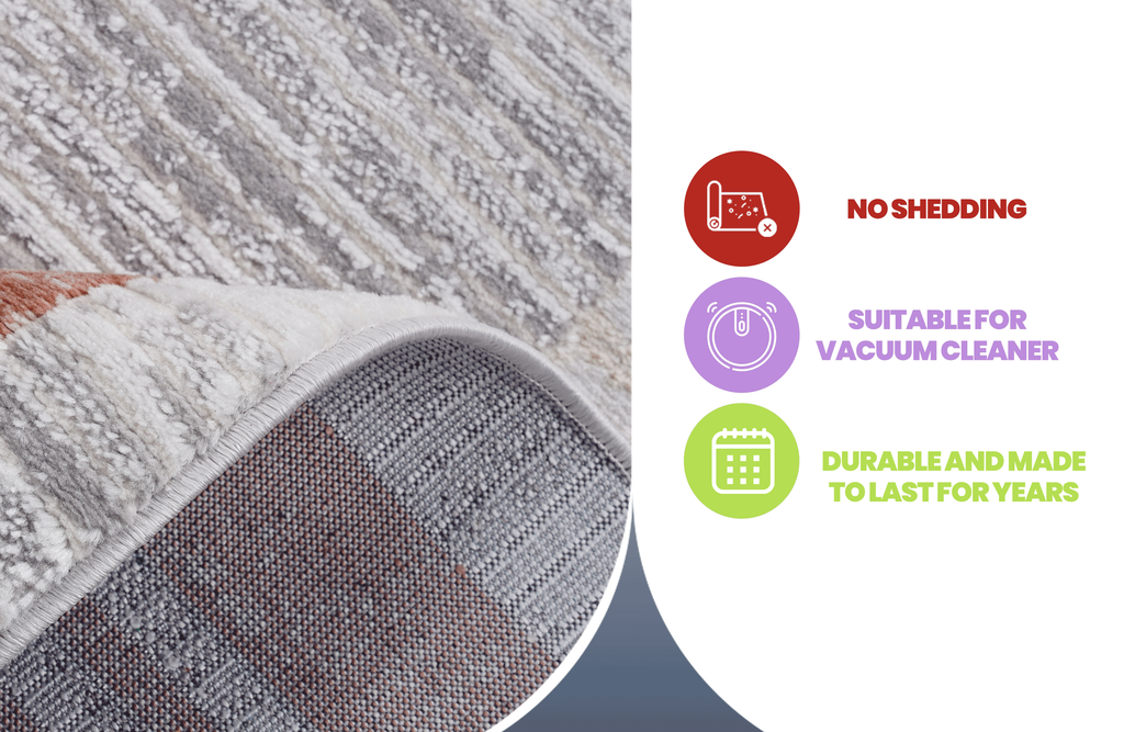 NAAR MARFI Collection 6X9 Brown/Ivory/Bordered Non-Shedding Living Room Bedroom Dining Home Office Stylish and Stain Resistant Area Rug