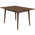 Mary Modern Style Solid Wood Rectangular Dining Kitchen Table Brown Finish Beveled Edges