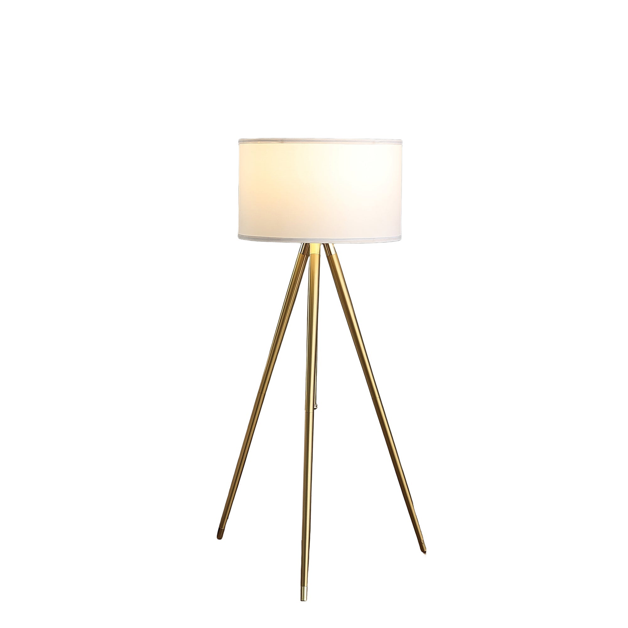 64' - 47'H Adjustable Height Brass/Shiny Gold Modern Tripod Floor Lamp for Living Room, Standing Lamp for Bedroom