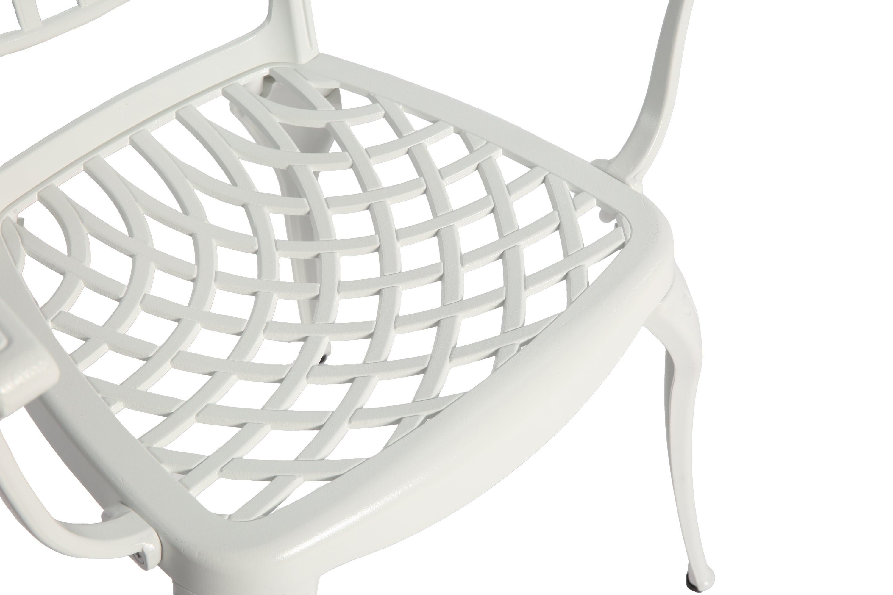 3 Piece Patio Bistro Set Cast Aluminum Bistro Table and Chairs Set of 2 with Umbrella Hole,All Weather Metal Bistro Table Set,Outdoor Patio Furniture Set for Garden White