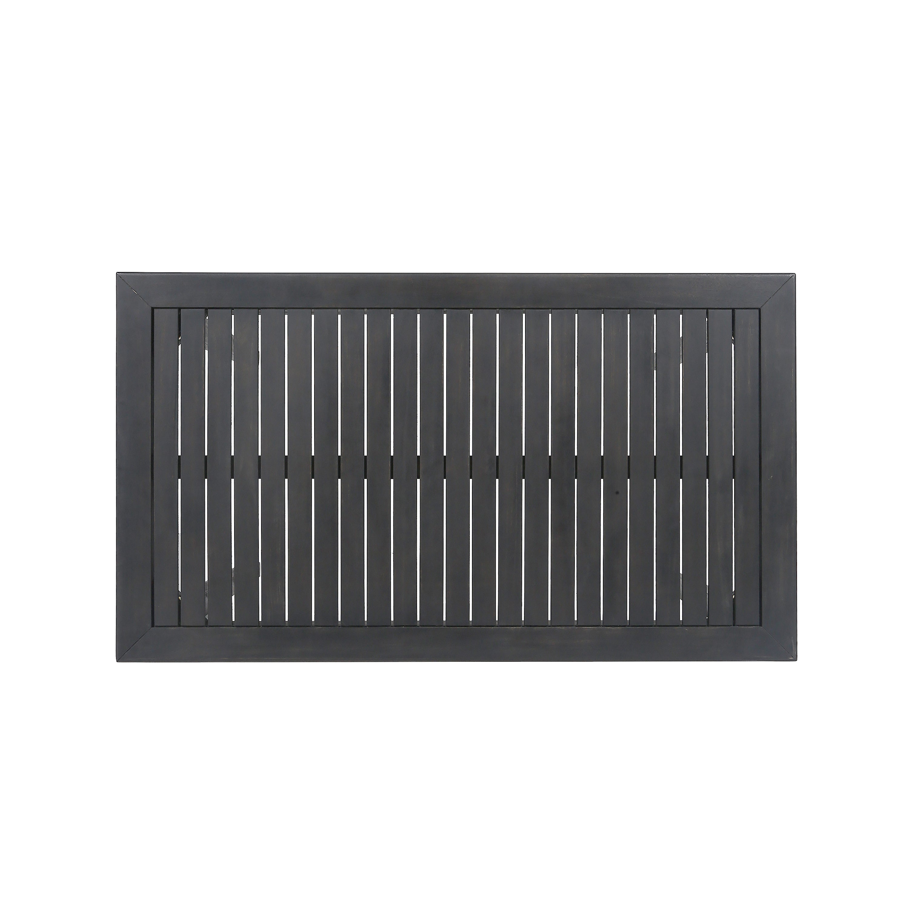 Outdoor Minimalist Acacia Wood Rectangle Bar Table - Dark Gray Finish 45x26 Inches