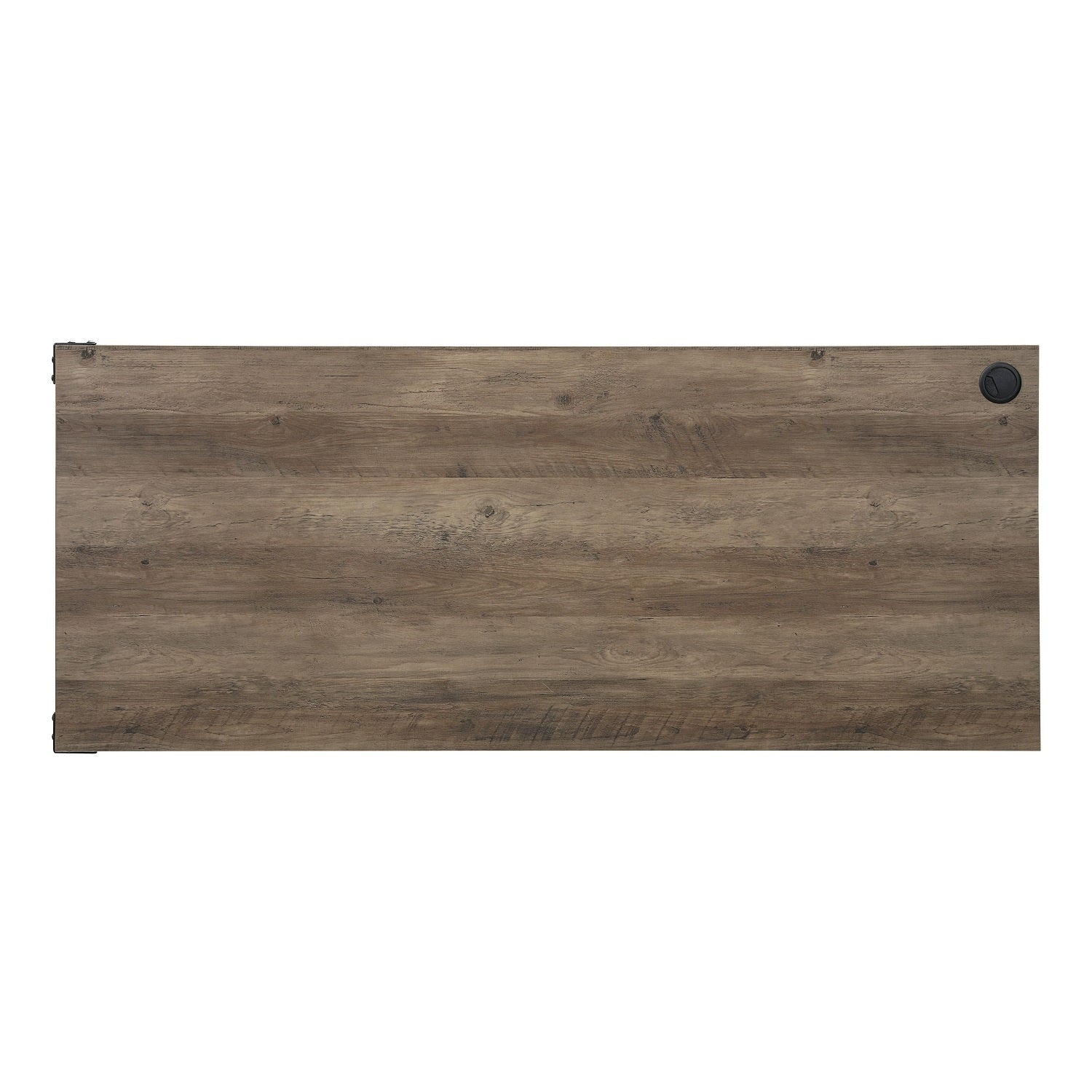 L-Shape Writing Desk with Cabinet, Rustic Oak and Black