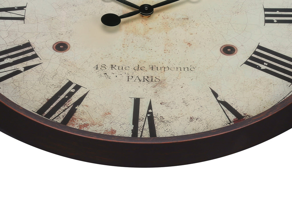 Clocks, 20' Round, Wall Clock, Antique Brown, Transitional