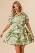 BiBi Woven Printed Tiered Dress