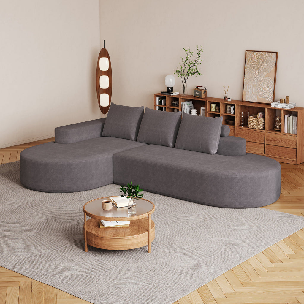 Modern Curved sofa ,Chenille Upholstered Sectional Sofa Couch Set,Modular 108.5' L Shaped Sectional Living Room Sofa Set With 3 Pillows,Free Combination Sofa Couch for Living Room,Bedroom