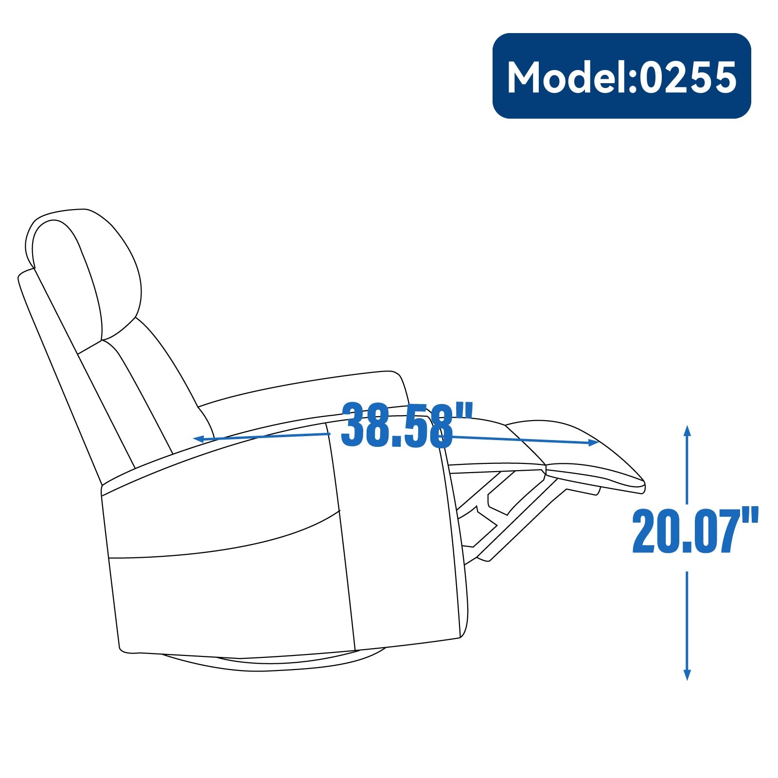 Heat Massage Manual Recliner Chair with Rocker and Swivel in Fabric for Living Room, Beige