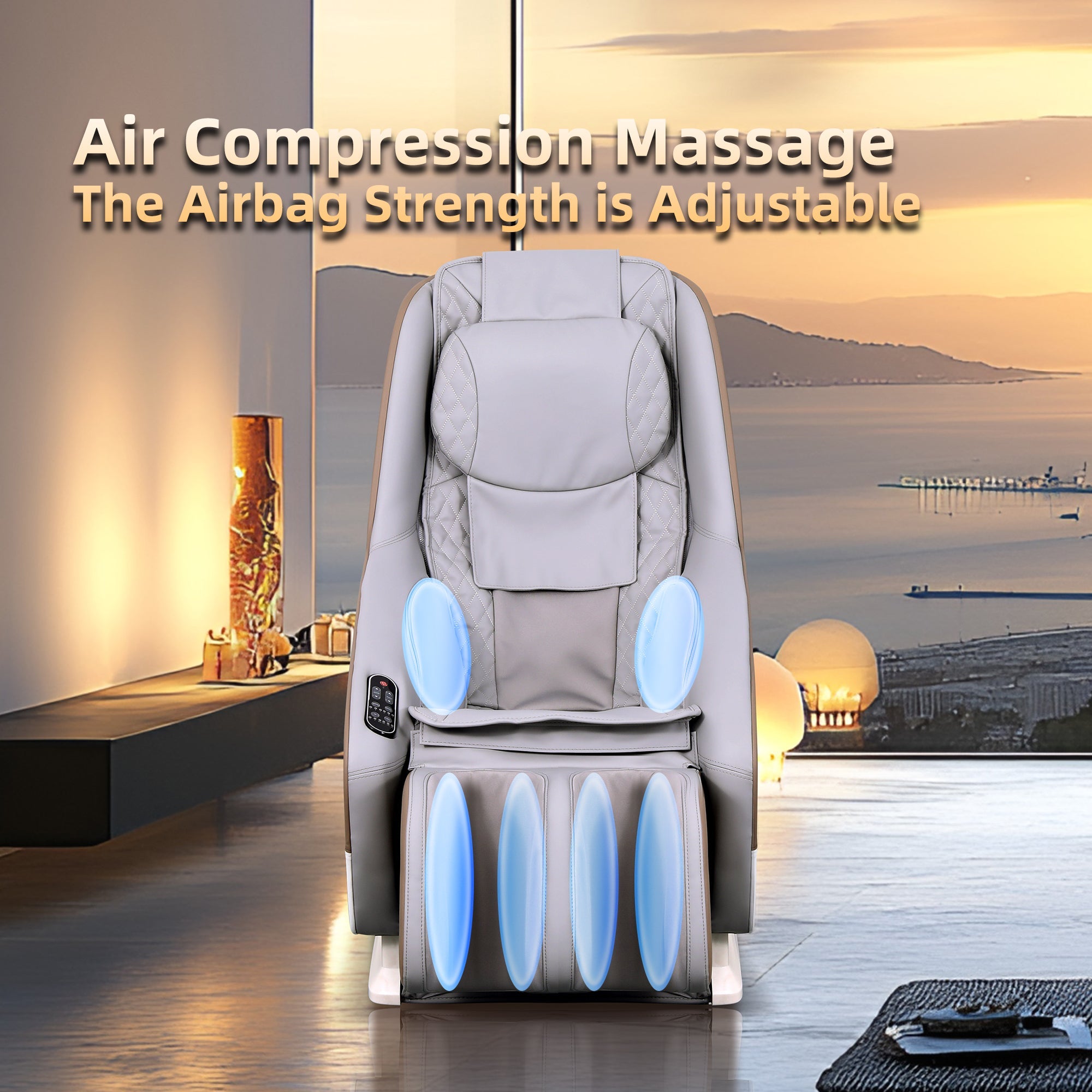 Full Body Grey Massage Chair with Auto Modes, Zero Gravity Shiatsu Massage Chair, Airbag Massage, ABS+Steel Frame, 47.6 x 24.0 x 28.5 inches
