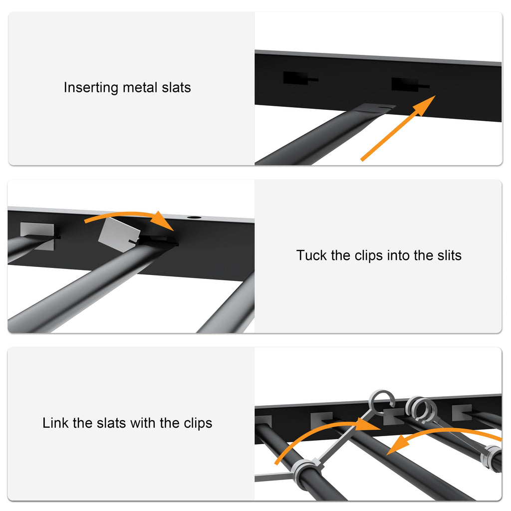 Twin Over Full Bunk Beds with Trundle, Metal Bunk Bed Frame with Safety Guardrail and 2 Ladder for Kids,Sturdy Metal Frame and Protective Board Supports, No Box Spring Needed, Easy Assembly