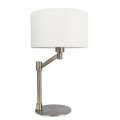 Horizon Brushed Nickel Table Lamp with On/Off Switch Curved Metal Base Linen Shade