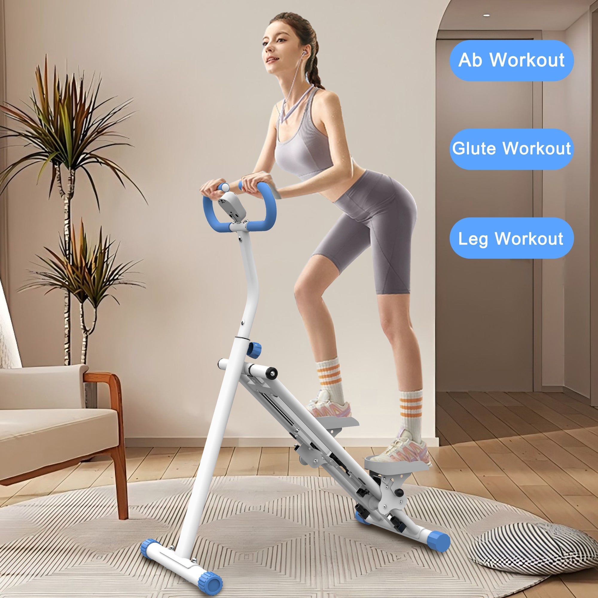 Stair Stepper with resistance Home-Upgrade Vertical Climber Workout Machine for Full-Body Exercise Climber Fitness Equipment with Stable Frame Adjustable Handlebar-Blue