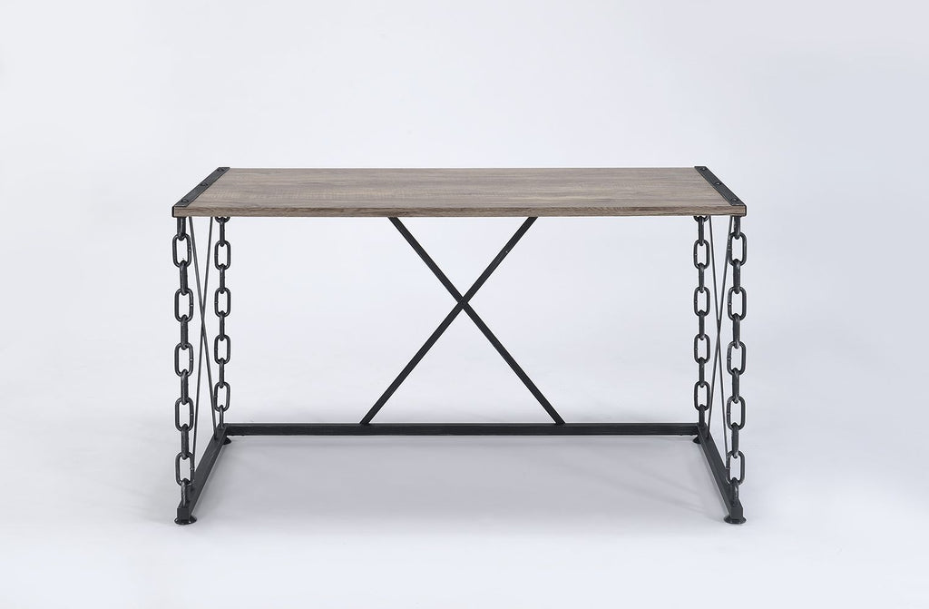 Jodie Rustic Oak & Antique Black Finish Console Table
