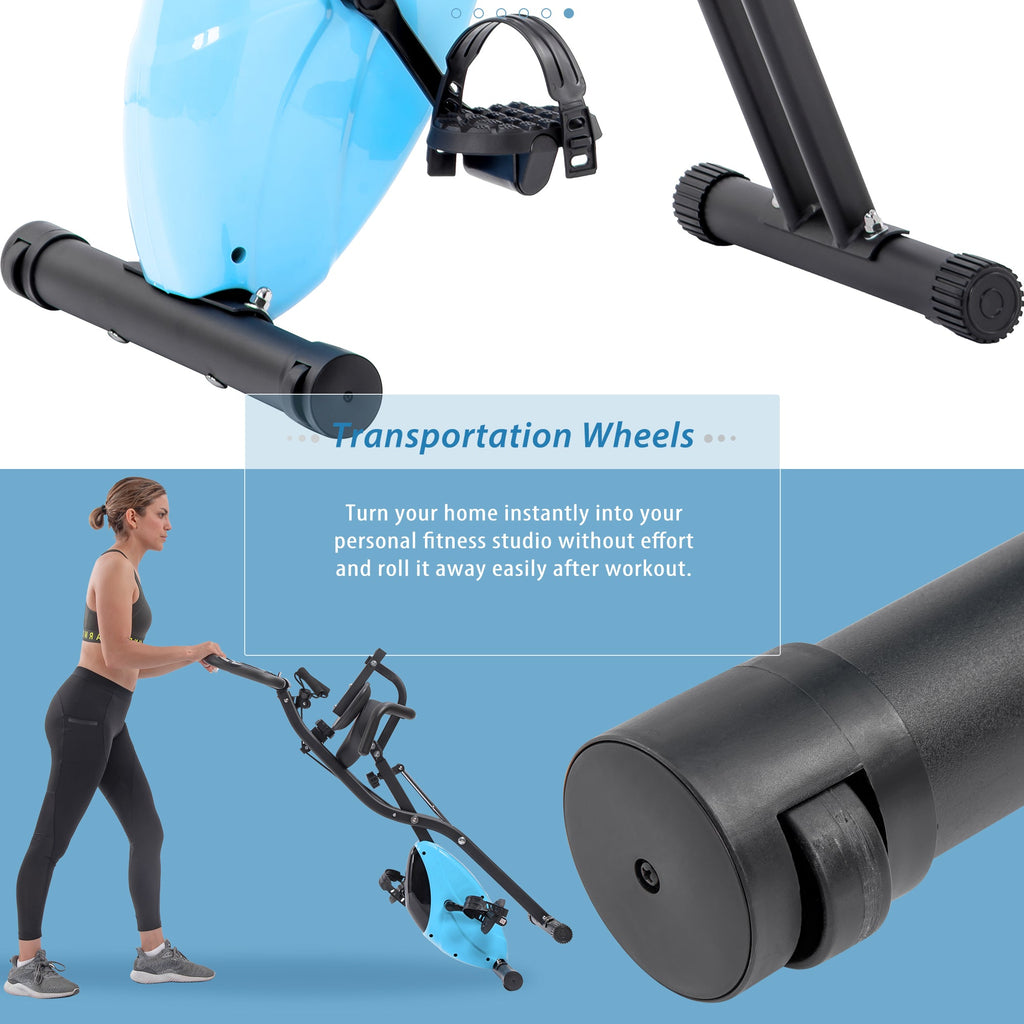 Exercise Bike,Workout Bikes for Home,Folding Stationary Bikes for Home with 16-Level Magnetic Resistance, 300LBS Capacity X-Bike Indoor Exercise Equipment with Heart Rate Sensor & LCD Monitor