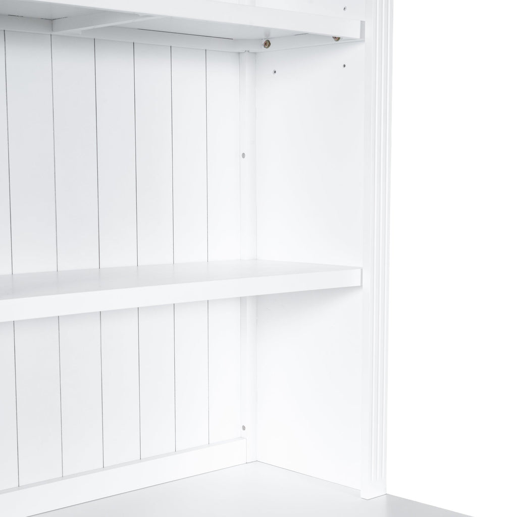 83.4"Tall Bookshelf with LED Lighting, Modern Bookcase with 2 Doors and 1 Drawer,Storage Bookcase with Open Shelves for Living Room,Home Office,White