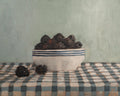 Blackberries On Checked Cloth Print