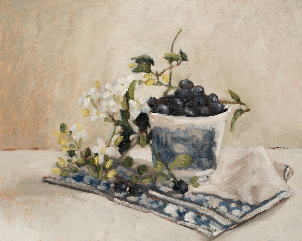 Blueberries In A Teacup Print