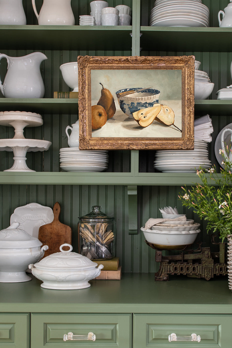 Bosc Pears And Transferware Bowl Print