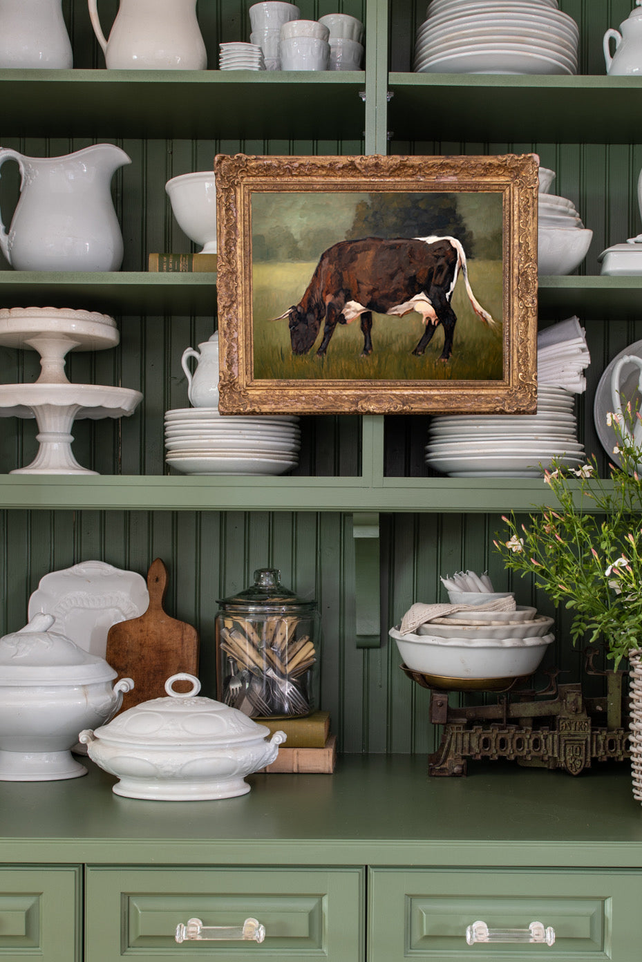 Brown Cotswold Cow Print