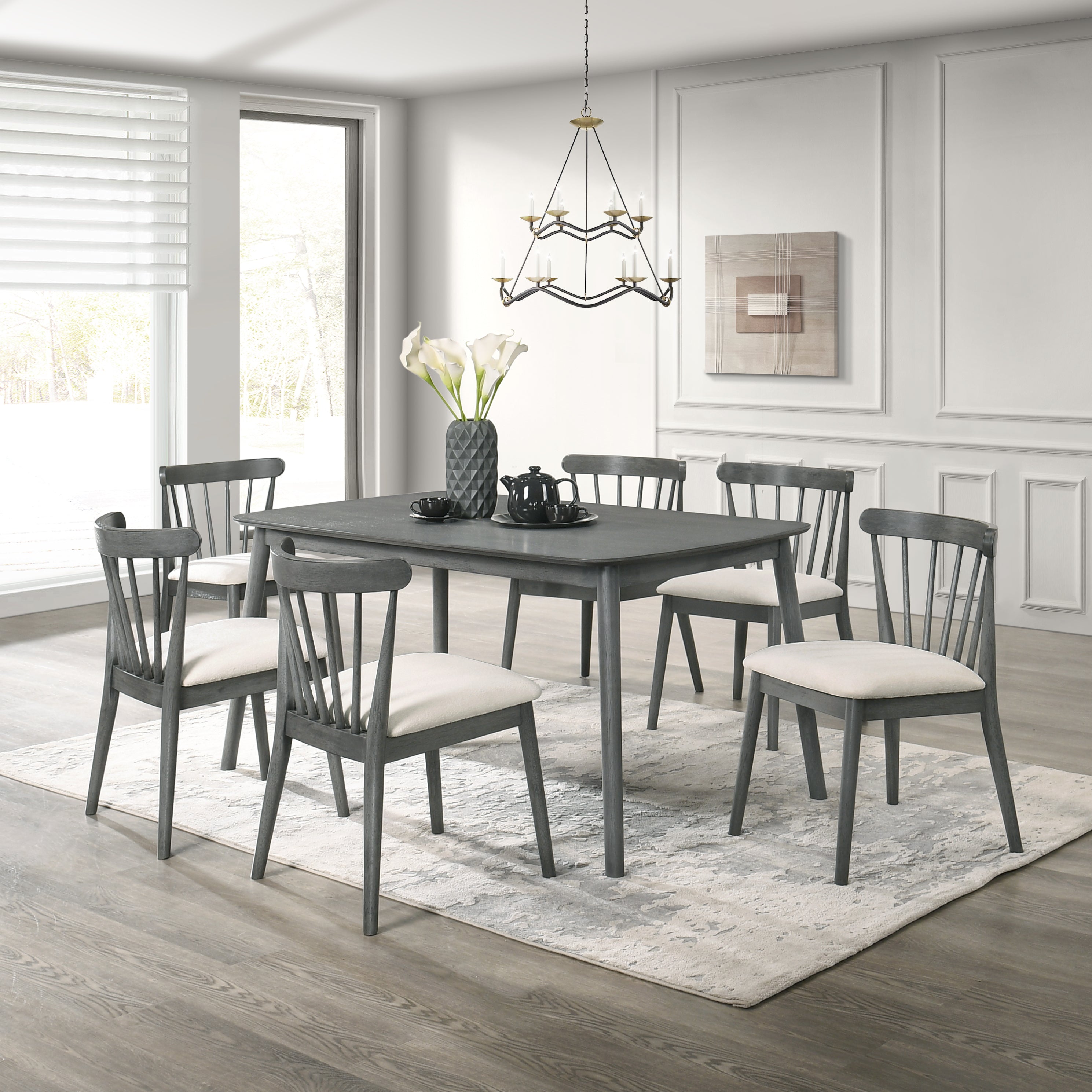 2-Piece Rustic Dining Chairs, Solid Wood Frame, Farmhouse Design, Easy Assembly