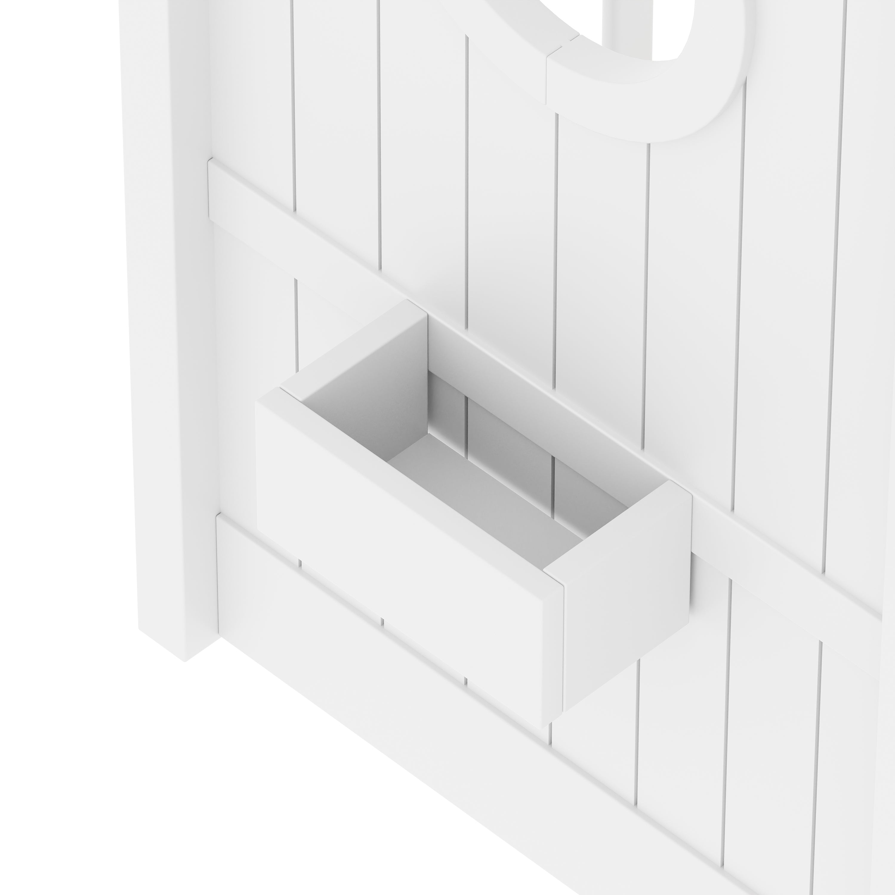 Full Size Floor House Bed for Toddler, Kids Montessori Bed  with Storage Shelf, Playhouse Bed with Roof Design, White