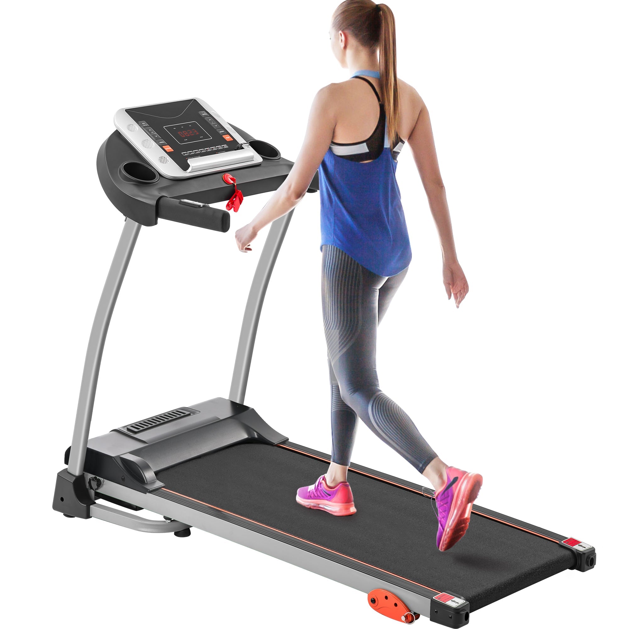 Treadmills for Home,Foldable Treadmill with Incline, 300LBS Capacity Motorized Treadmills for Running Walking Exercise,2.5HP Quiet Treadmill Machine for Home with Heart Rate Sensors & Speaker