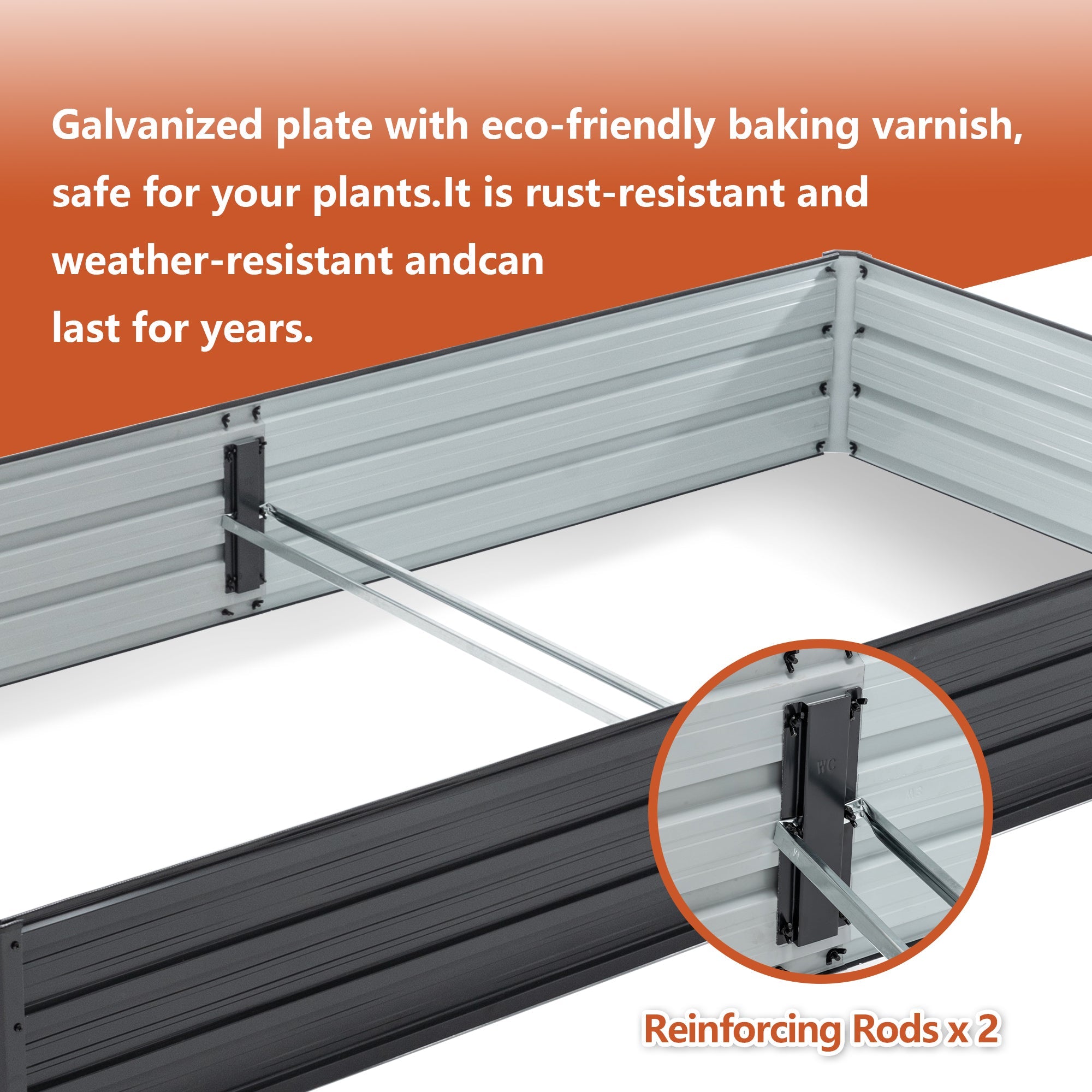 Galvanized Raised Garden Beds Outdoor // 8×4×1 ft Planter Raised Beds for Gardening, Vegetables, Flowers // Large Metal Garden Box