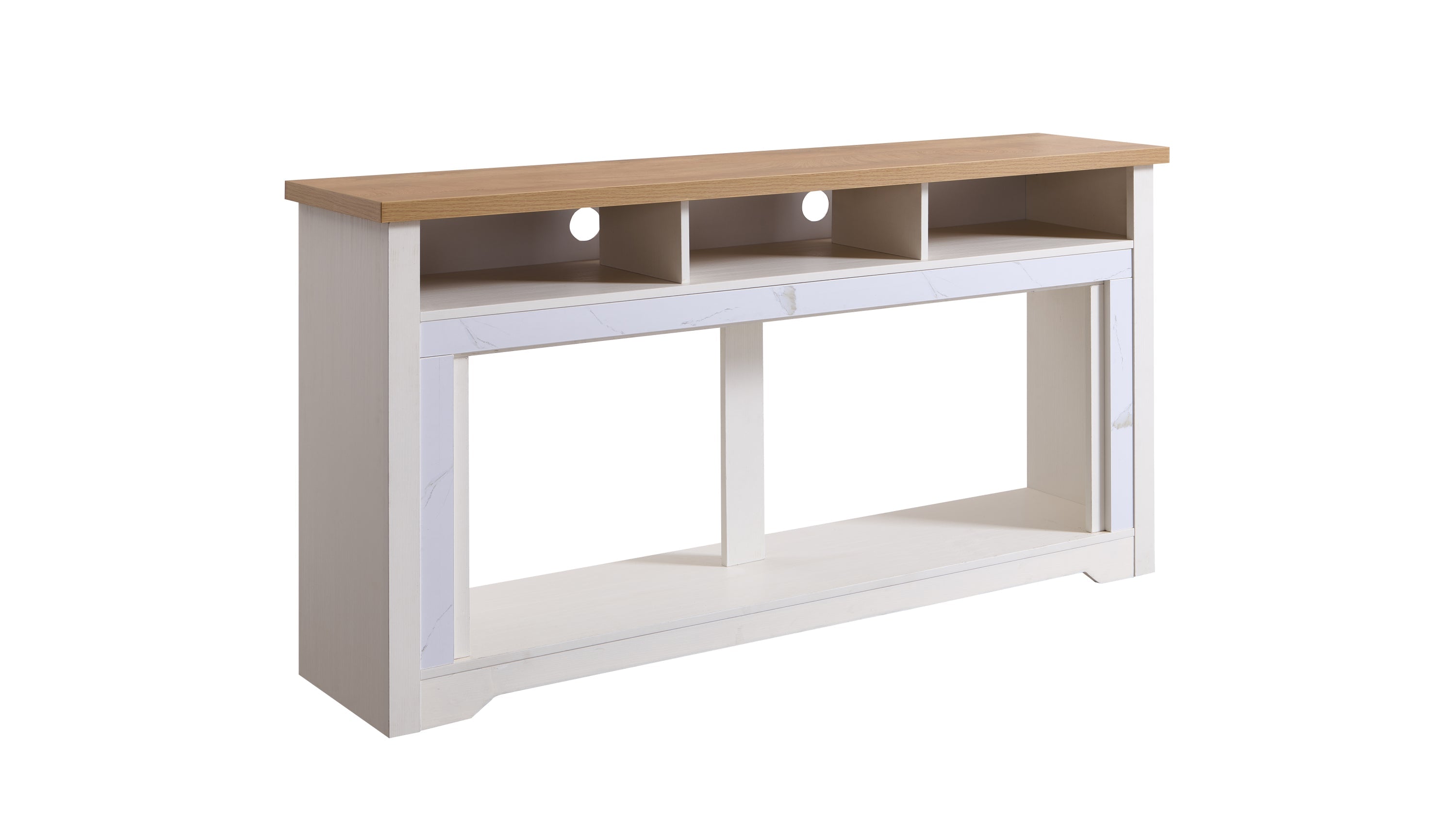 60 inch Fireplace TV Stand for TVs up to 70',with 50'smart Electric Fireplace,white