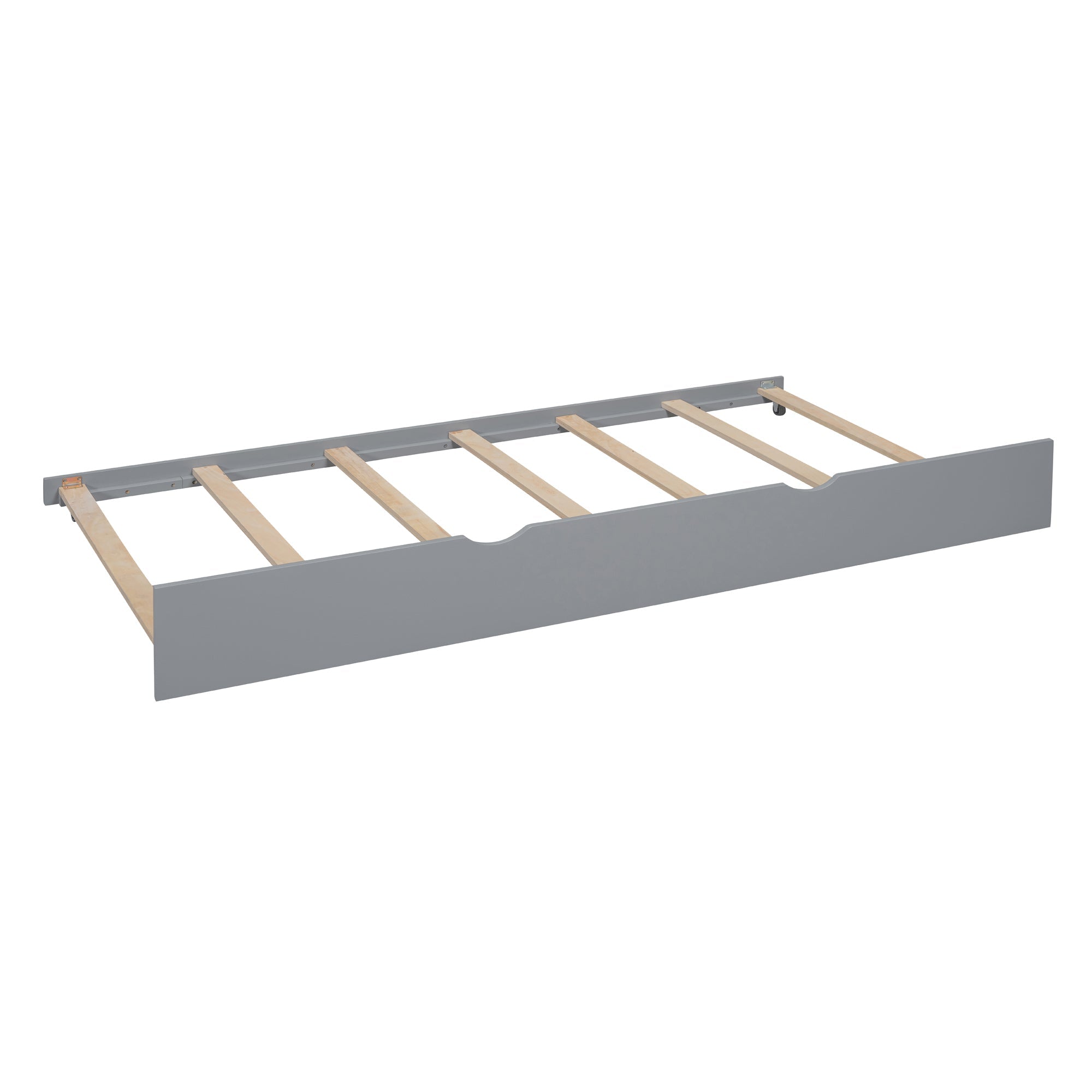 Wooden Full Size House Bed With Trundle, Modern Design for Kids with Storage Shlef, Gray(old SKU HL000095AAE)