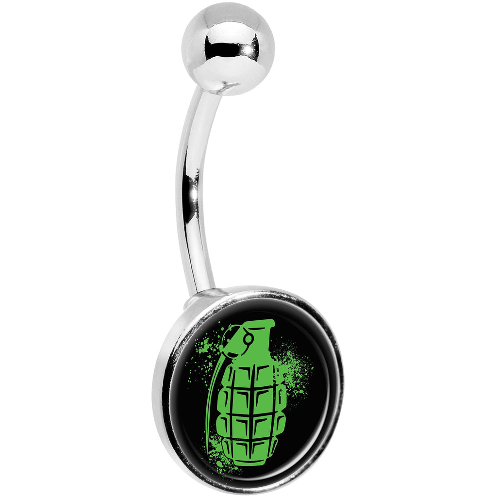 Green Grenade Belly Ring