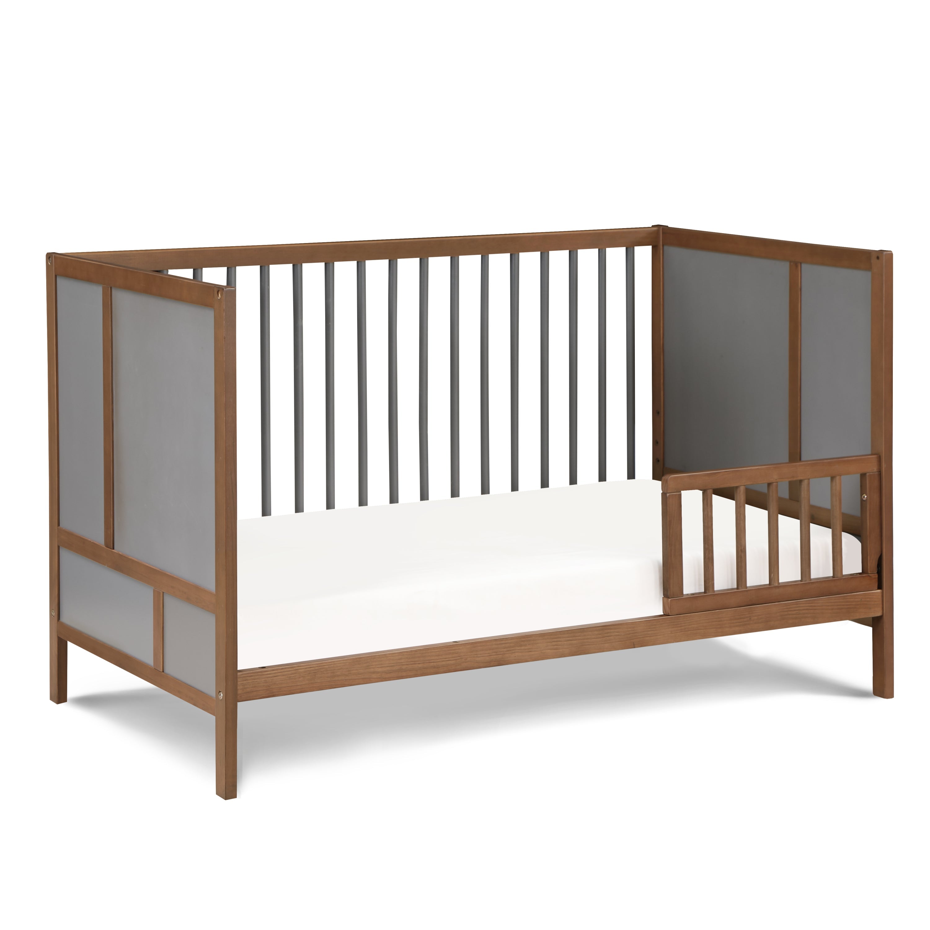 Pixie Finn 3-in-1 Crib in Walnut/Charcoal