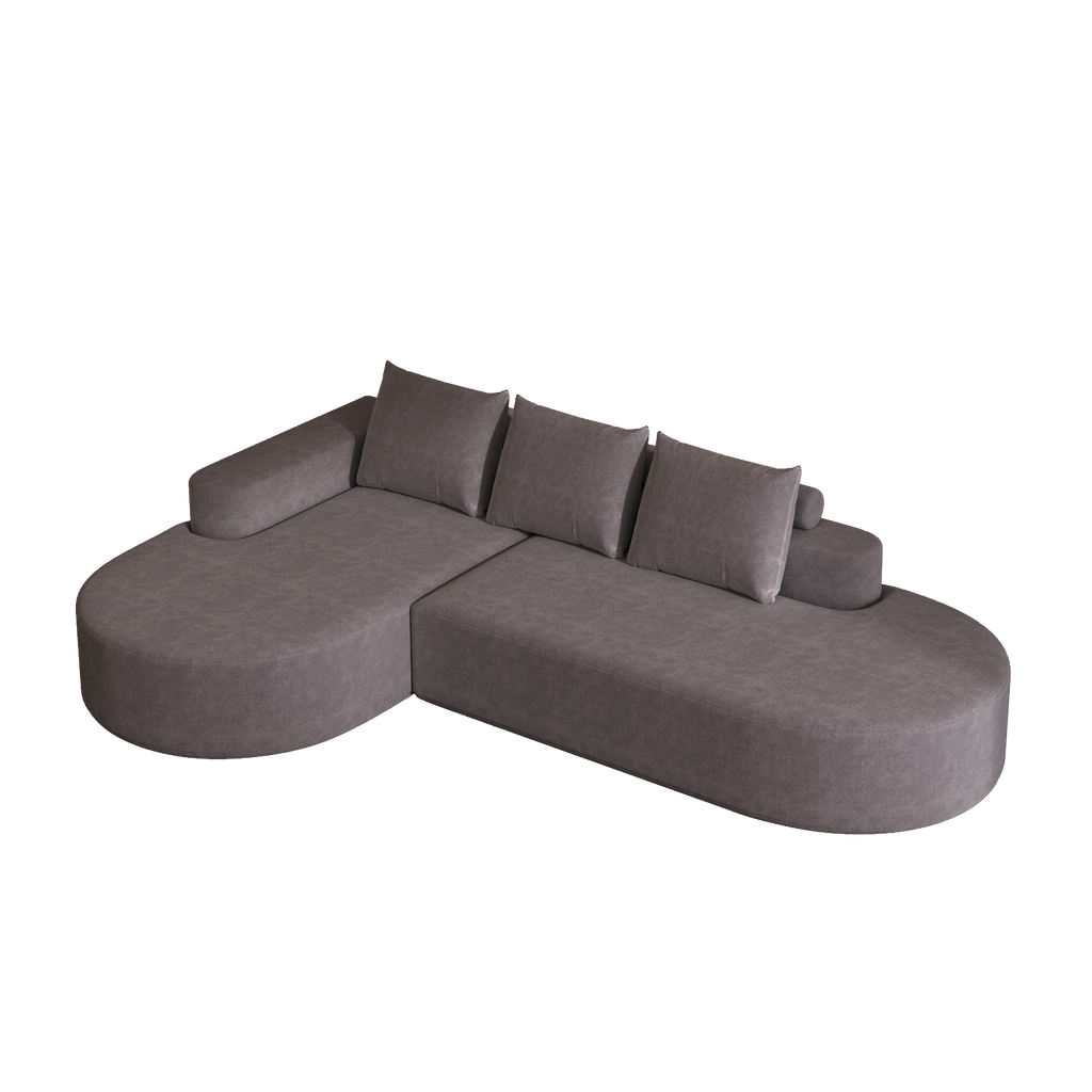 Modern Curved sofa ,Chenille Upholstered Sectional Sofa Couch Set,Modular 108.5' L Shaped Sectional Living Room Sofa Set With 3 Pillows,Free Combination Sofa Couch for Living Room,Bedroom