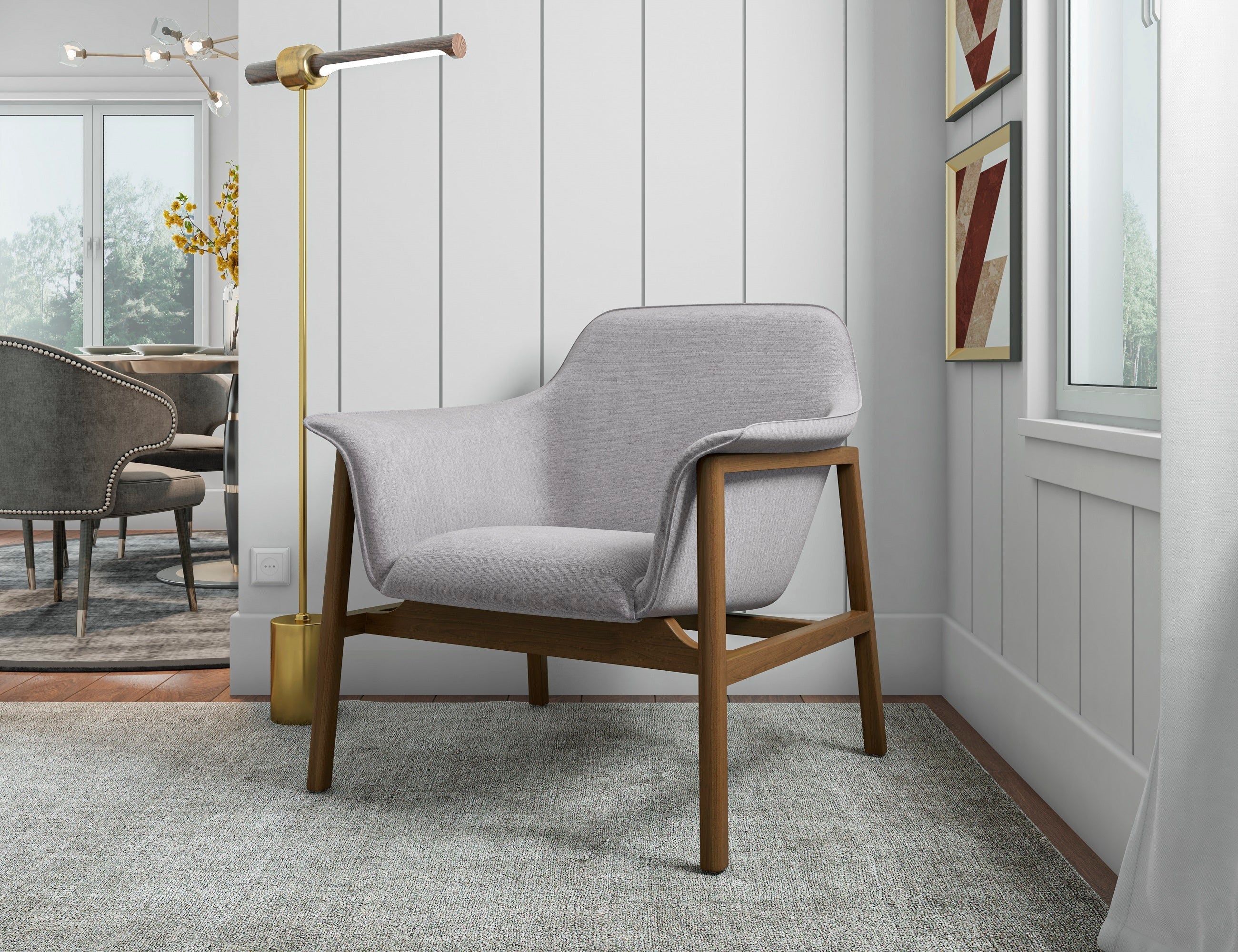 Accent Armchair in Gray
