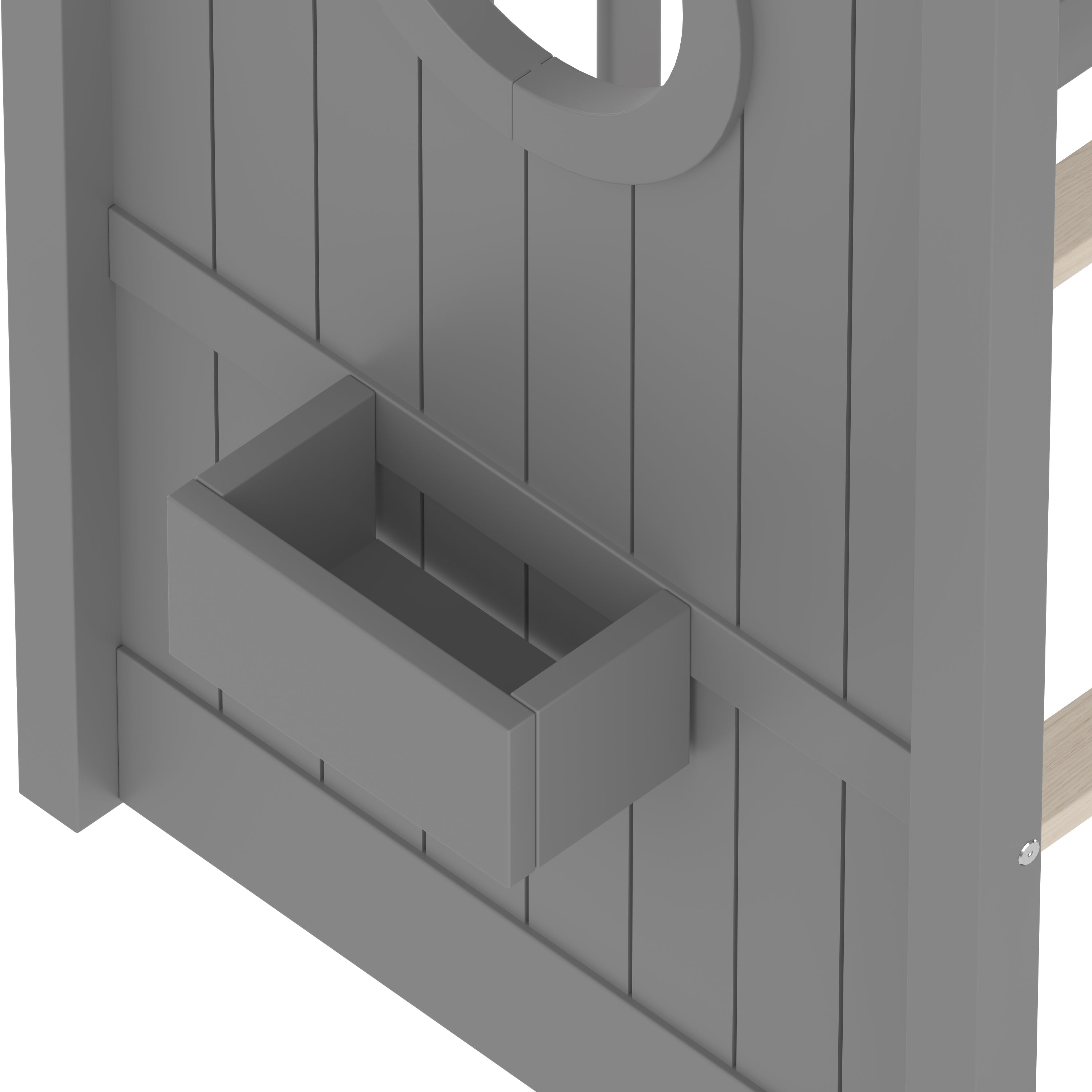 Full Size Floor House Bed for Toddler, Kids Montessori Bed  with Storage Shelf, Playhouse Bed with Roof Design, Gray