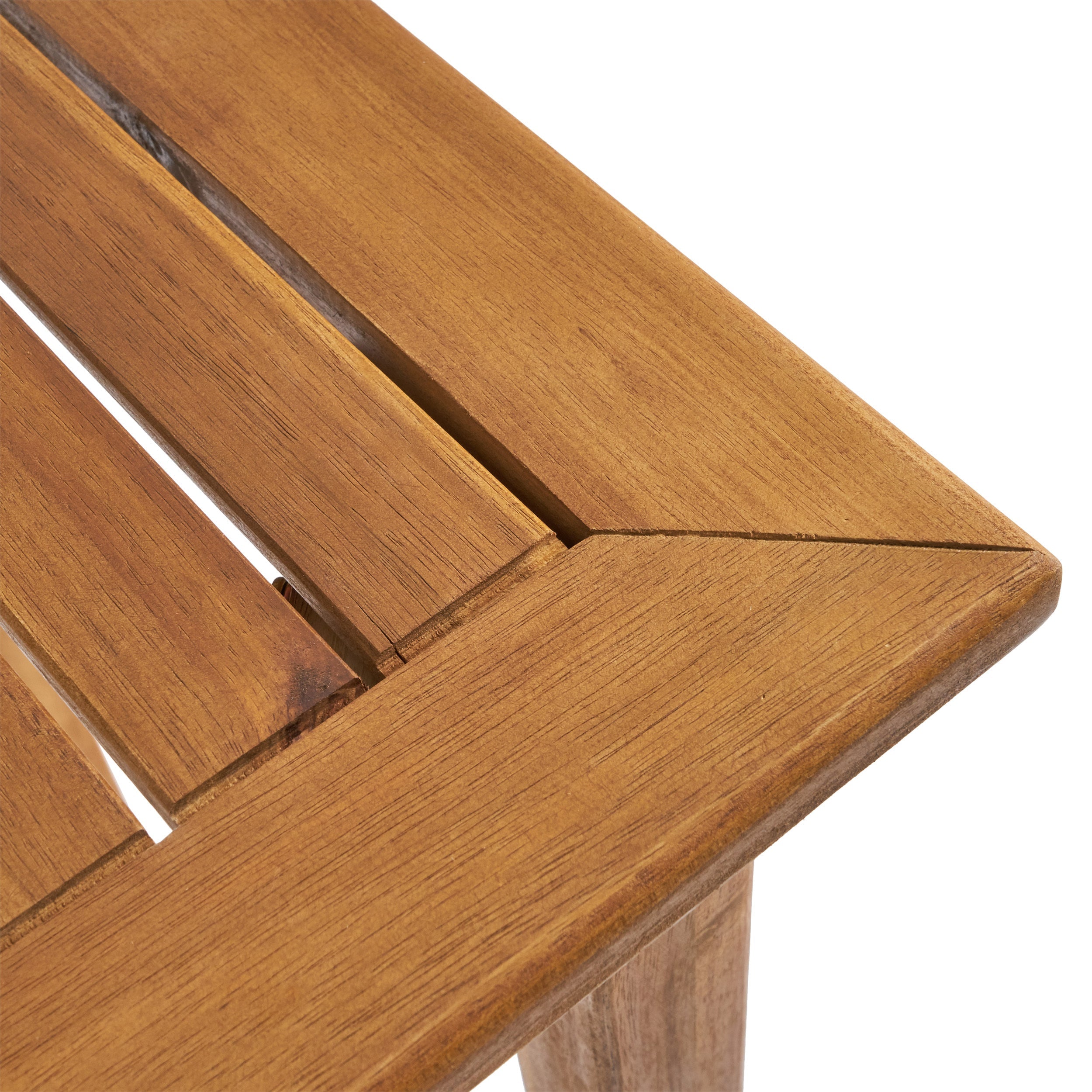 Outdoor Minimalist Acacia Wood Rectangle Bar Table - Teak Finish, Durable Hardwood, 44 x 25 x 40 inches