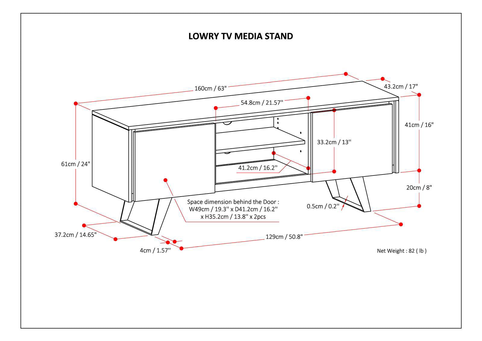 Lowry - TV Media Stand - Distressed Charcoal Brown