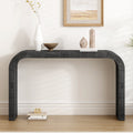 Mirod 52' Wood Console Table with Curved Edge, Natural Texture, Perfect for Entryways and Living Rooms