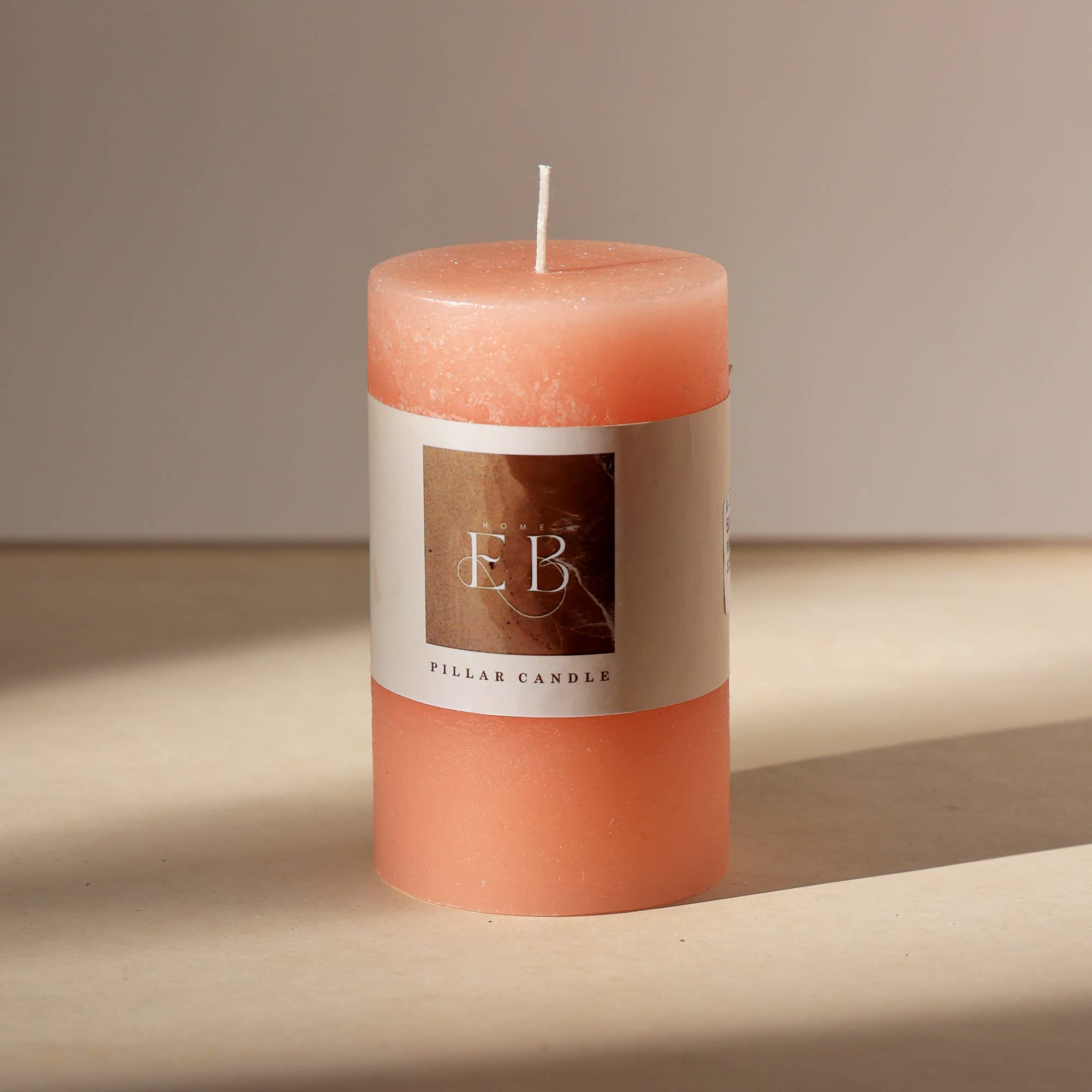 Rustic Pillar Candle 3'x5' Pink