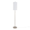 Bounty 62' Contemporary Metal Floor Lamp in Brushed Nickel with White Textured Linen Shade from Grandview Gallery by LumiSource