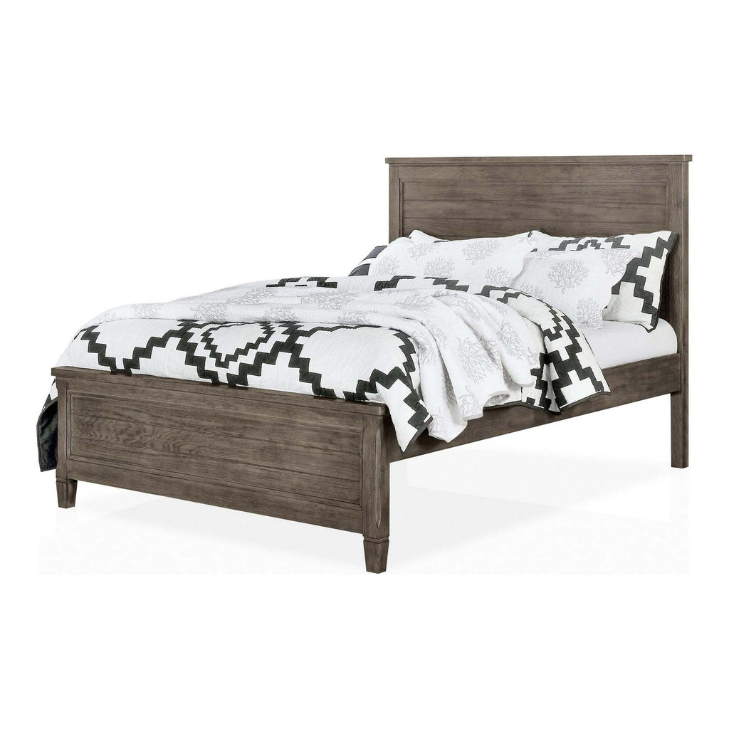 Transitional Twin Size Bed w Trundle 2x Nightstands Warm Gray Bedroom Furniture Wood Grain Texture 3pc Set