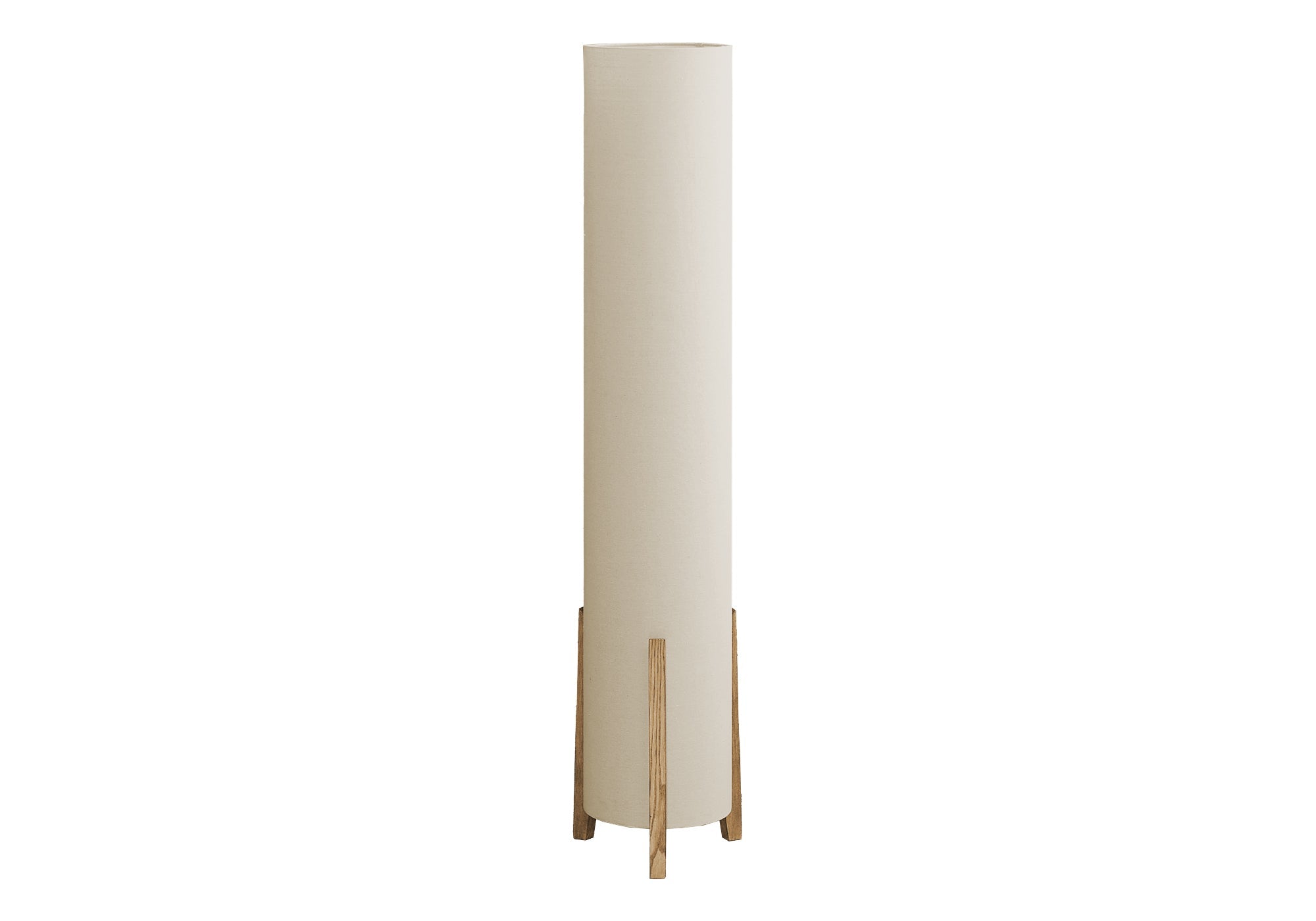 Lighting, 50'h, Floor Lamp, Brown Wood Look, Ivory / Cream Shade, Contemporary