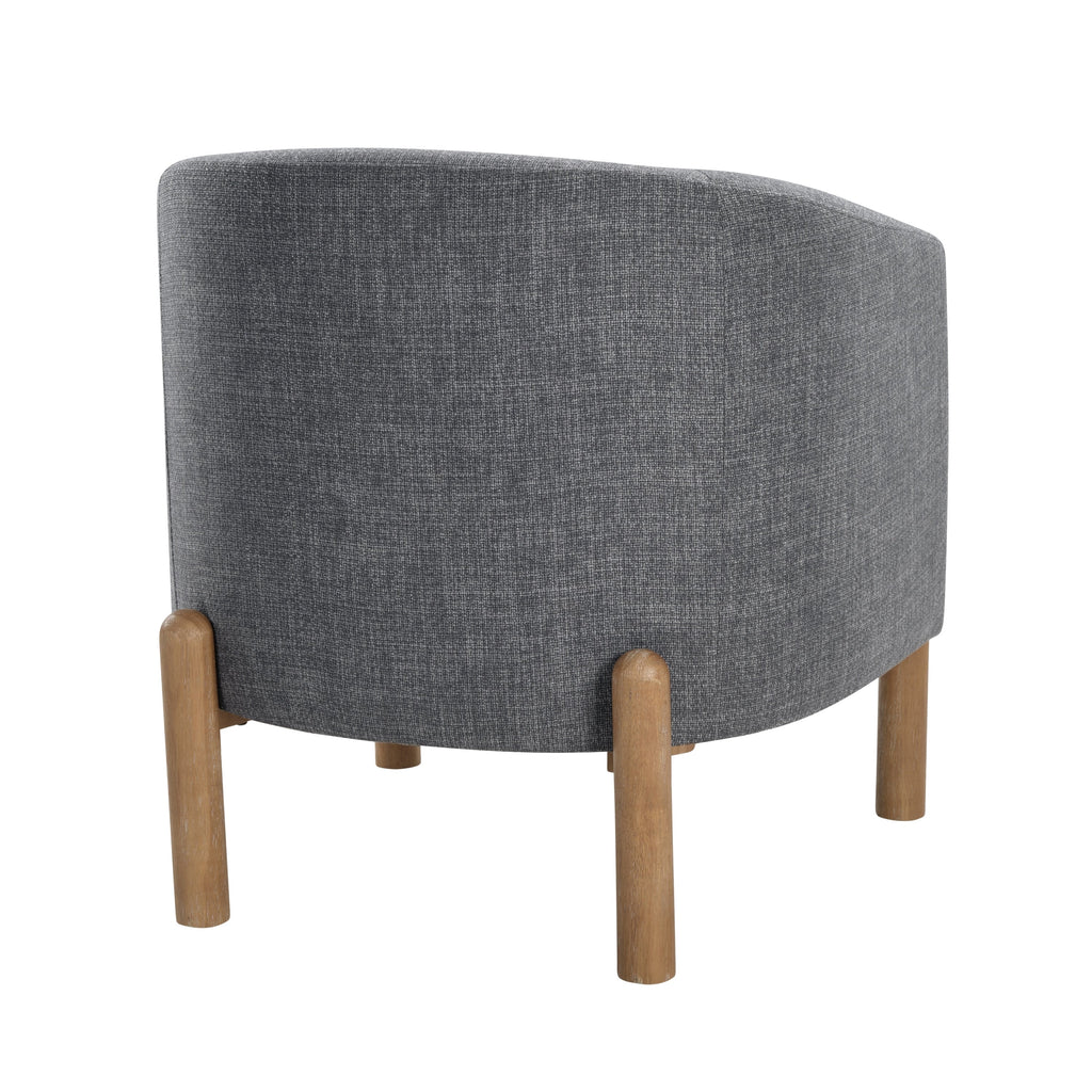 Style Comfort Accent Chair Gray Upholstery Durable Frame Solid Wood Legs Contemporary Living Room Furniture 1pc
