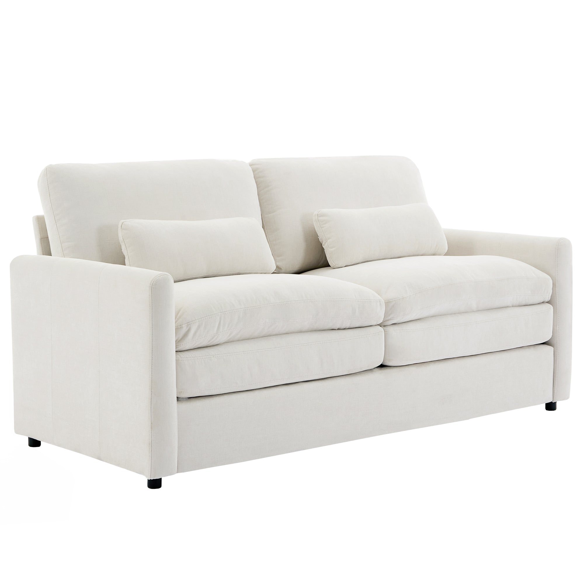 68.1' Cozy Upholstered Loveseat Sofa Oversized Comfy Comfy Cloud Sofa Double Cushion Loveseat Sofa Plush Cushion Sofa Couch for Living Room, Beige