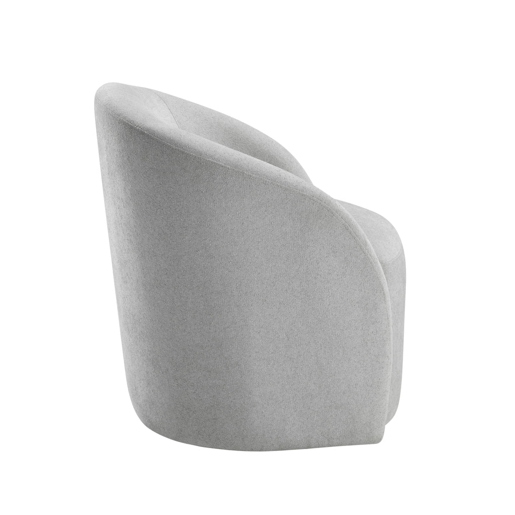 Light Gray Boucle Swivel Barrel Chair 1pc Solid Wood Durable Contemporary Living Room Furniture Luxurious Accent Seating