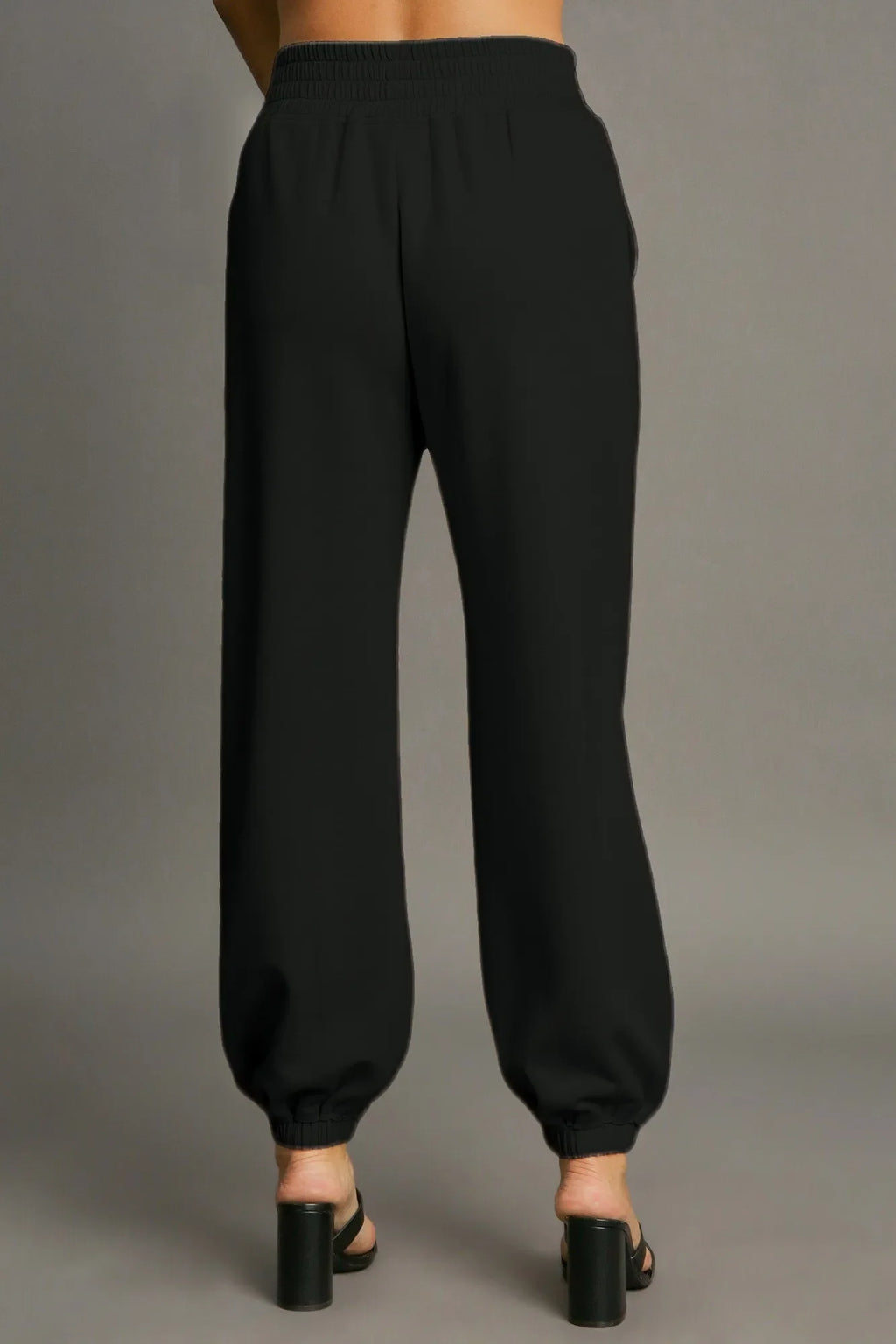 Umgee Drawstring Jogger Pants with Front Seam Detail