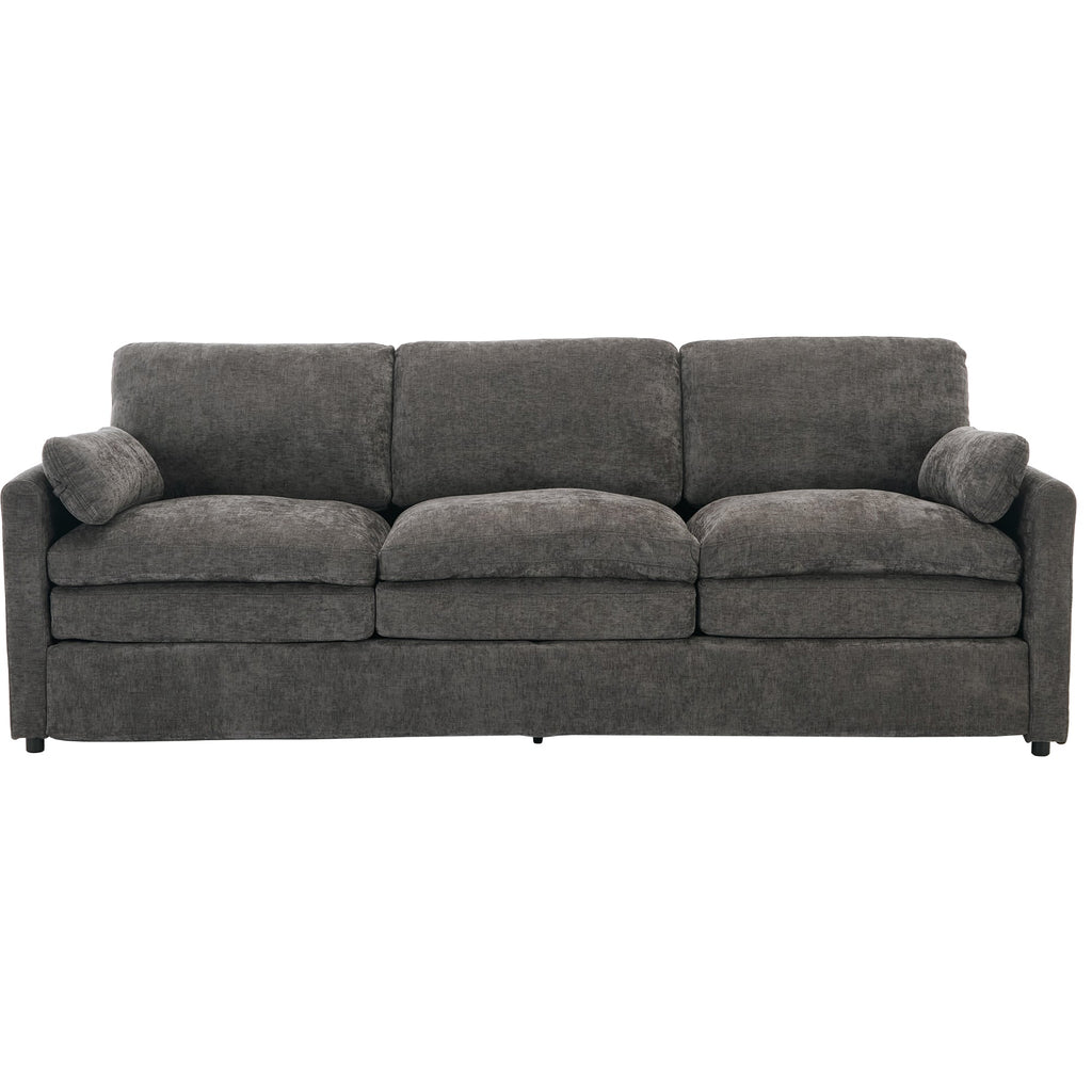 89'  Cozy Upholstered 3-seater Sofa Oversized Comfy Cloud Sofa Double Cushion 3-seater Sofa Plush Cushion Sofa Couch for Living Room, Grey