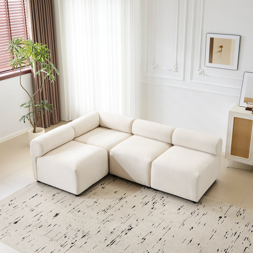 Evelyn 83 in.4-Piece L Shaped Modular Free Combination Sectional Sofa Couch for Living Rooms