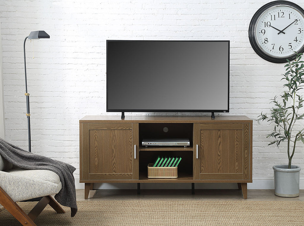 Modern 60 Inch TV Stand for TVs up to 65 inches, Classic Walnut Finish